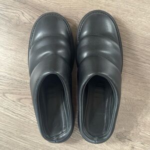 Staud Black Leather Mules Slides